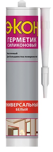 Герметик "Экон" cиликоновый универсальный белый, 280мл