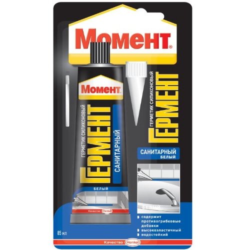 Герметик "Гермент" силиконовый санитарный белый, 85мл