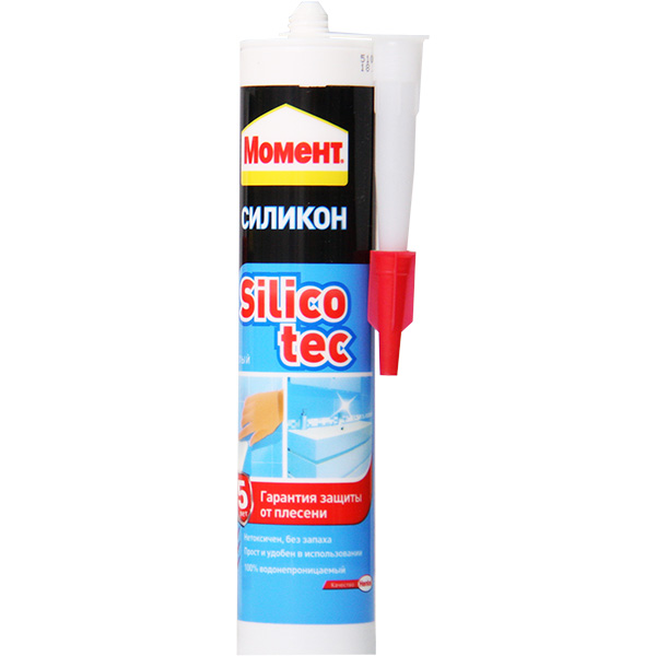Герметик "Момент" Силикотек защита от плесени белый, 280мл 