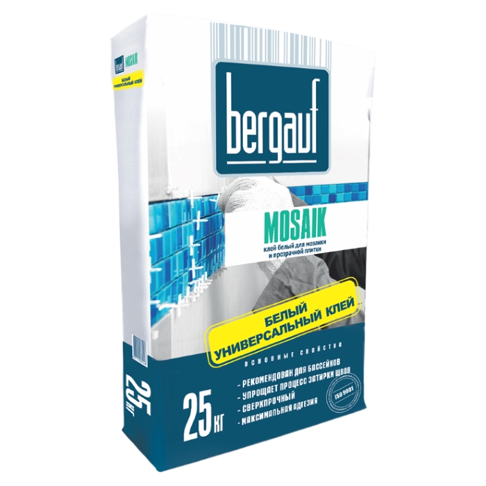 Bergauf Mosaik клей белый для мозаики и прозрачной плитки 5кг