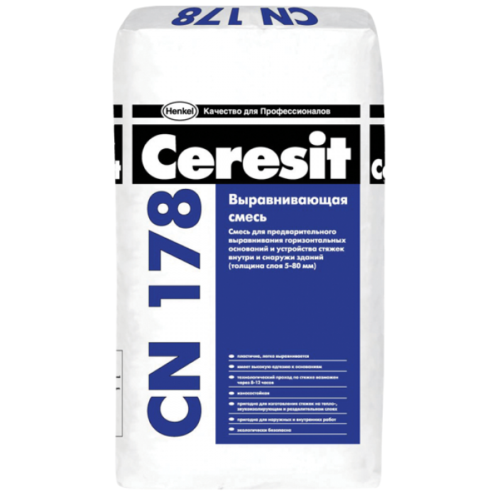 Ceresit СN 178 смесь для пола выравнивающая 25кг
