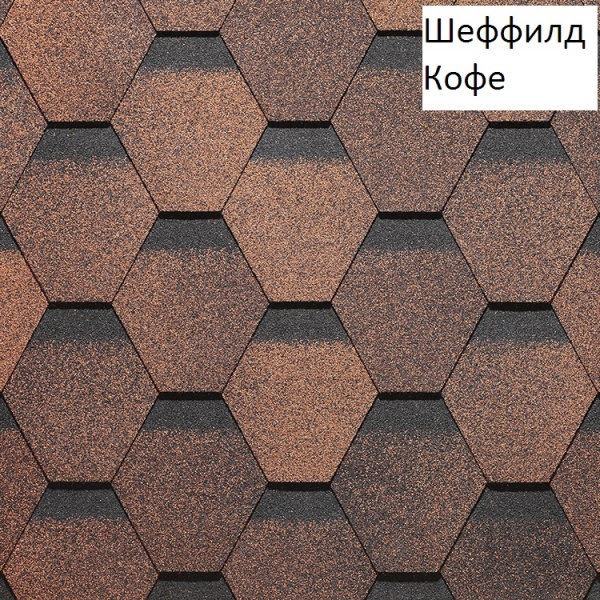 Гибкая черепица Docke серия GOLD коллекции "Шеффилд" Кофе, 1уп=3м2