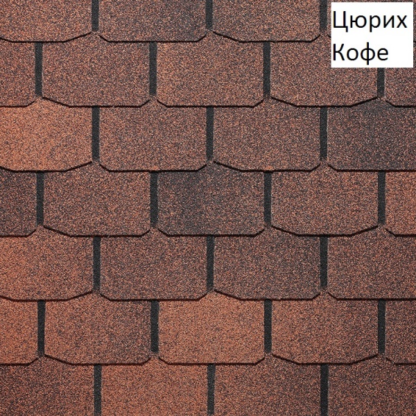 Гибкая черепица Docke серия GOLD коллекции "Цюрих" Кофе, 1уп=3,1м2