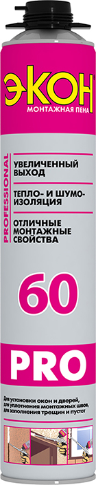 Пена монтажная "Экон 60" профессиональная всесезонная, 750мл 