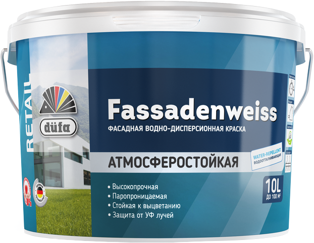 Краска ВД FASSADENWEISS база 1 2,5л DUFA