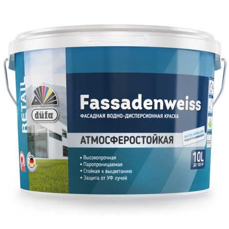 Краска ВД FASSADENWEISS база 3 2,5л DUFA
