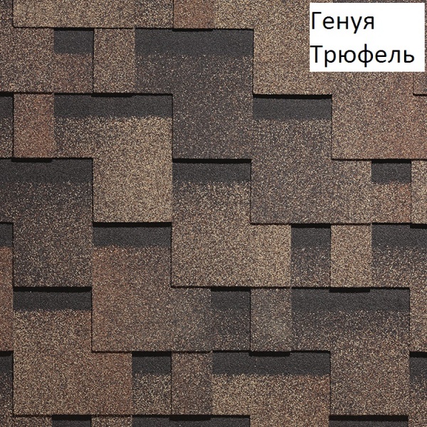 Гибкая черепица серия GOLD коллекции "Генуя" Трюфель, 1уп=3м2