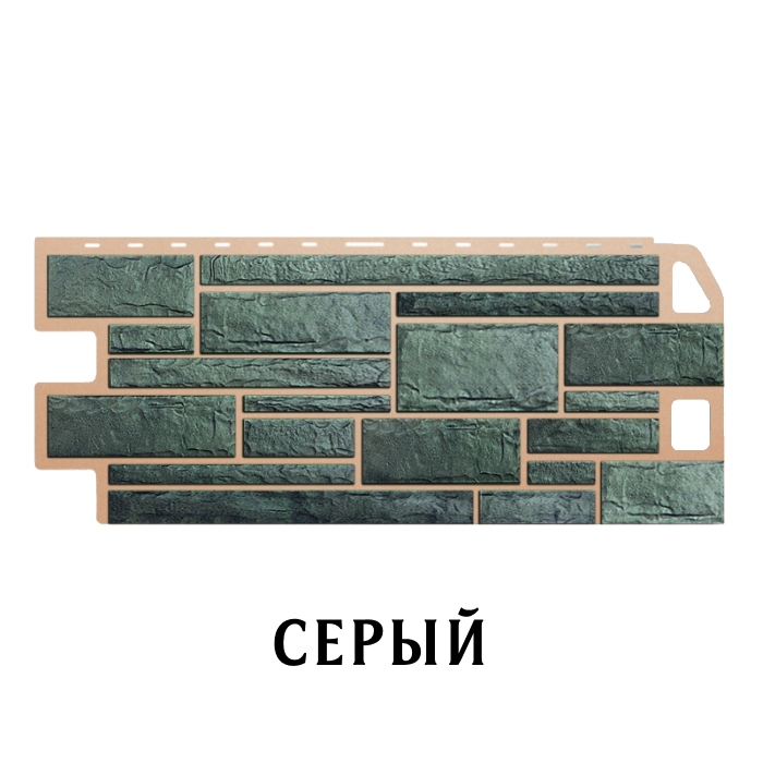 Фасадная панель "Камень серый" 1140х480х22мм