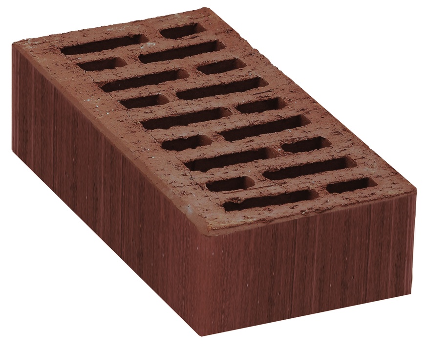 Кирпич лицевой пустотелый одинарный "Уральский дождь" К-1,0 коричневый