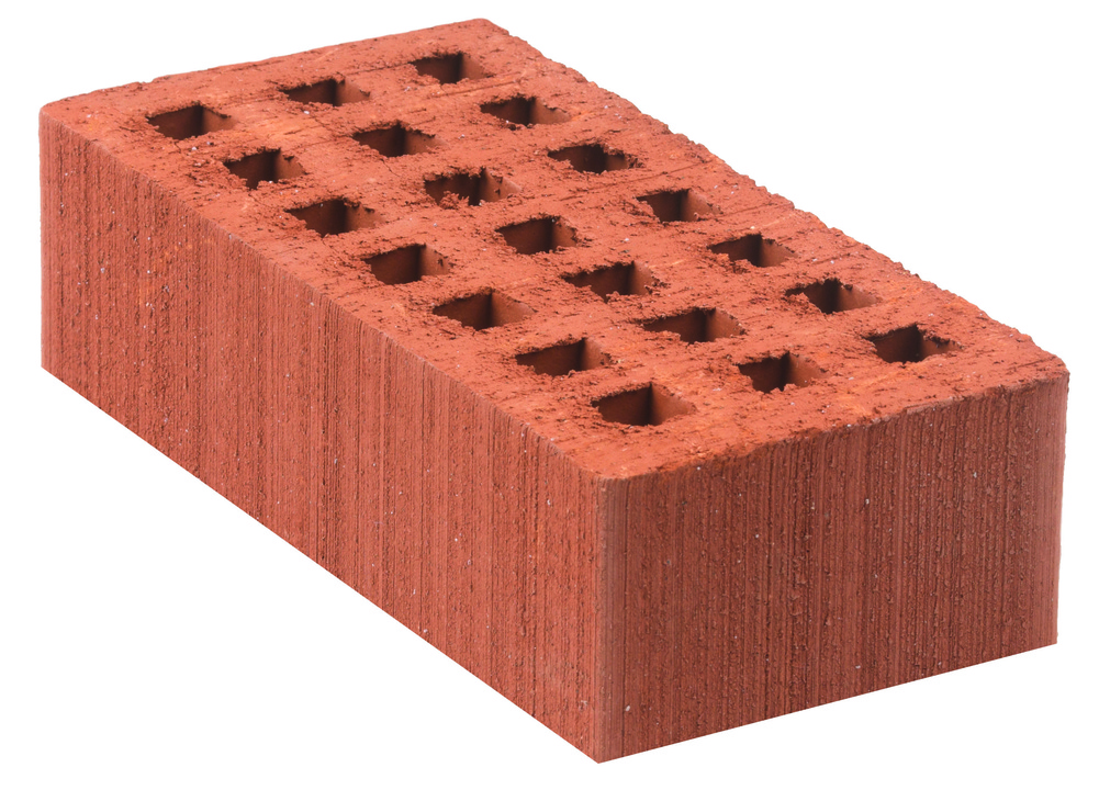 Кирпич лицевой пустотелый одинарный "Уральский дождь" К-1,0 терракотовый