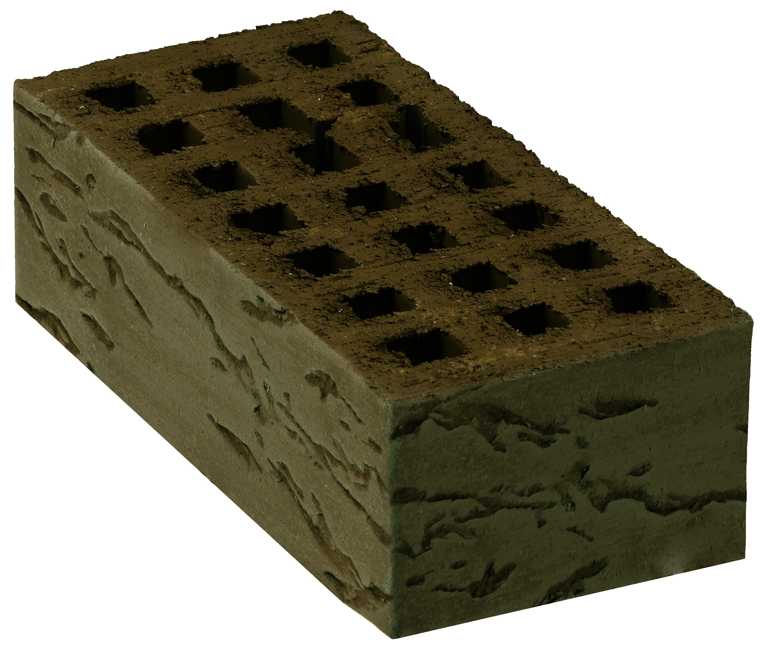 Кирпич лицевой пустотелый утолщенный "Грецкий орех" К-1,35 коричневый