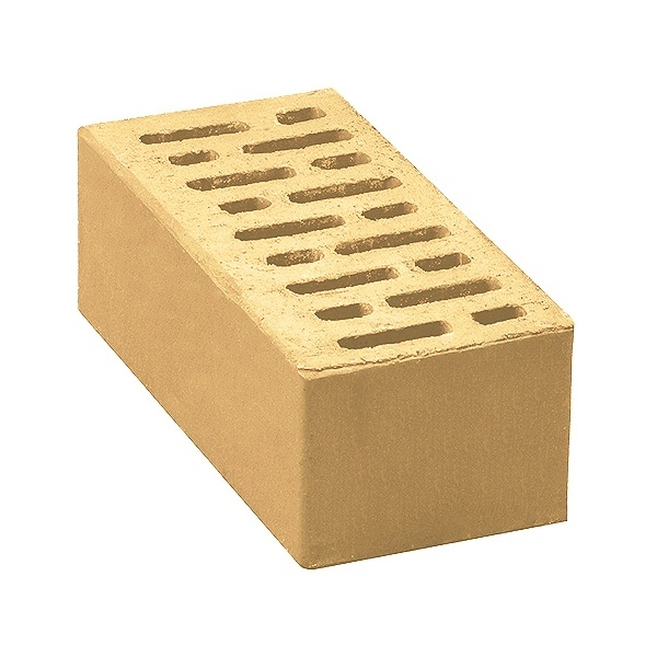 Кирпич лицевой пустотелый утолщенный К-1,35 слоновая кость
