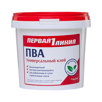 "Первая линия" клей ПВА универсальный, 1кг (ведро)