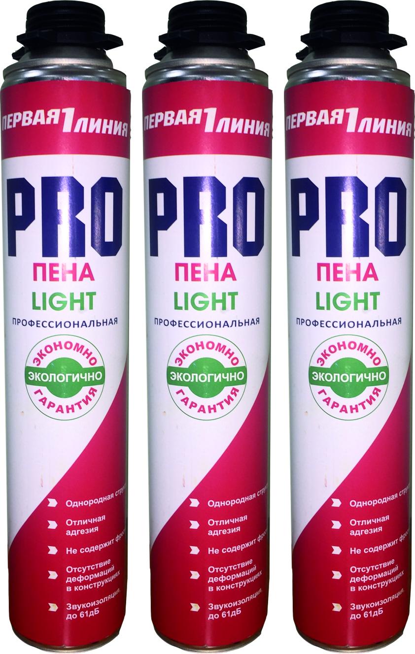Пена монтажная "Первая Линия" профессиональная PRO LIGHT, 720гр