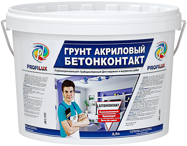Грунт "Профилюкс" БЕТОКОНТАКТ для вн. и нар. работ 6кг