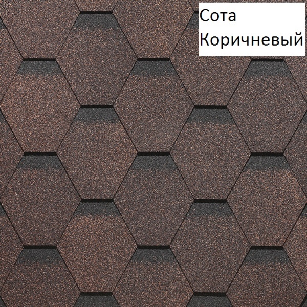 Гибкая черепица Docke серия SIMPLE коллекции "Сота" Коричневый, 1уп=3м2