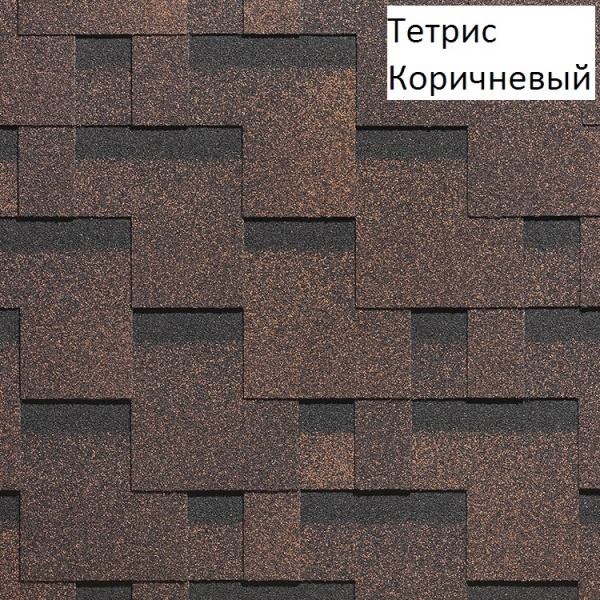 Гибкая черепица Docke SIMPLE коллекции "Тетрис" Коричневый, 1уп=3м2