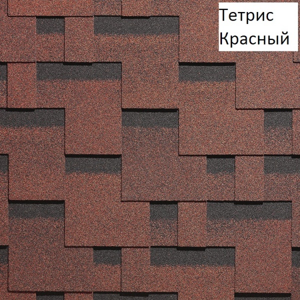 Гибкая черепица Docke SIMPLE коллекции "Тетрис" Красный, 1уп=3м2