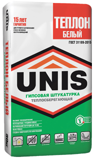 Юнис Теплон Белый штукатурка гипсовая теплосберегающая 30кг